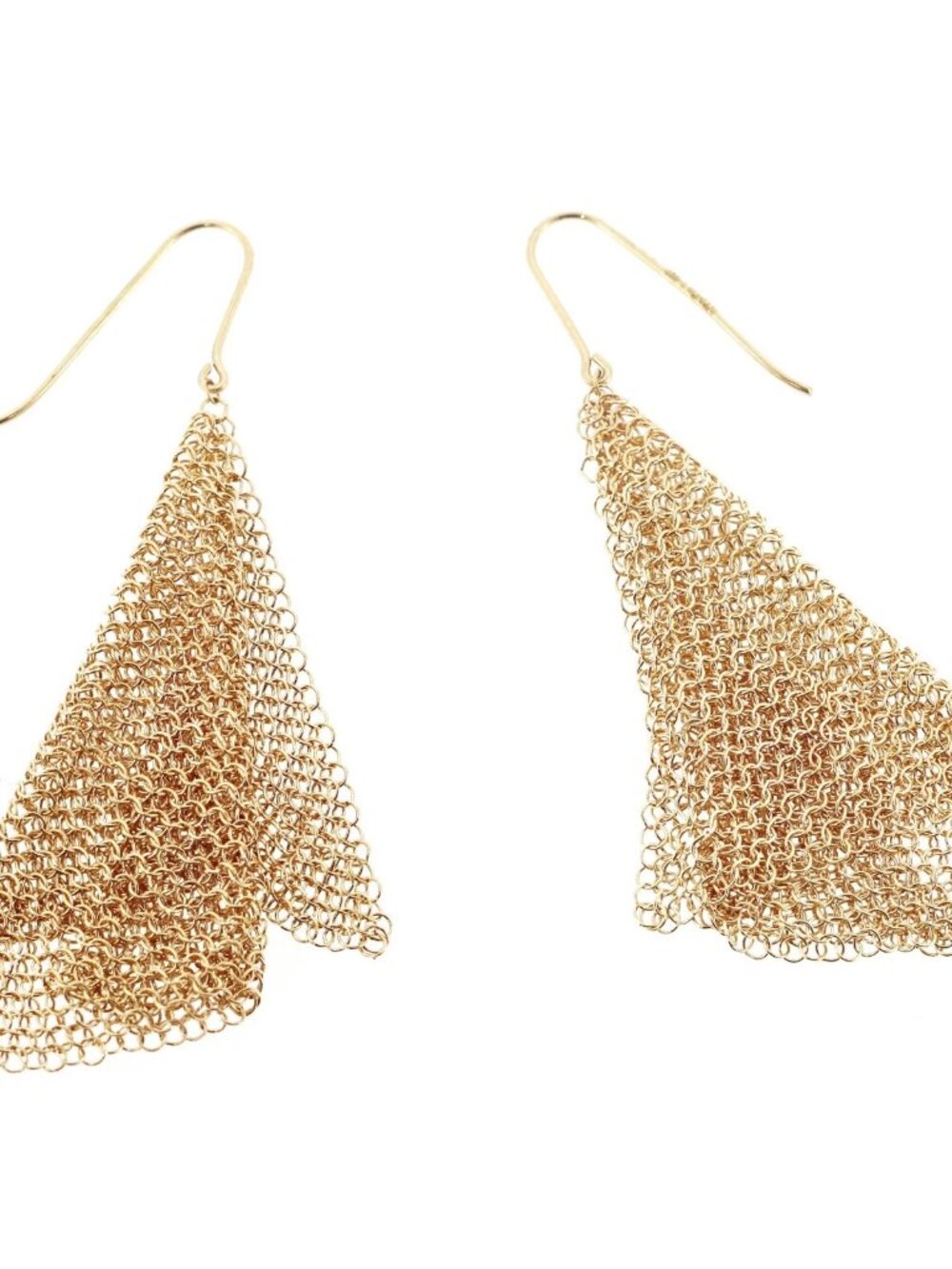 Tiffany & Co. 18K Yellow Gold Elsa Peretti Mesh Scarf Earrings - Picture 5 of 7